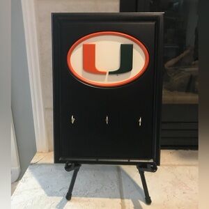 NWT NCAA Collegiate team Canes Key Ring Holder- University of Miami Hurricanes